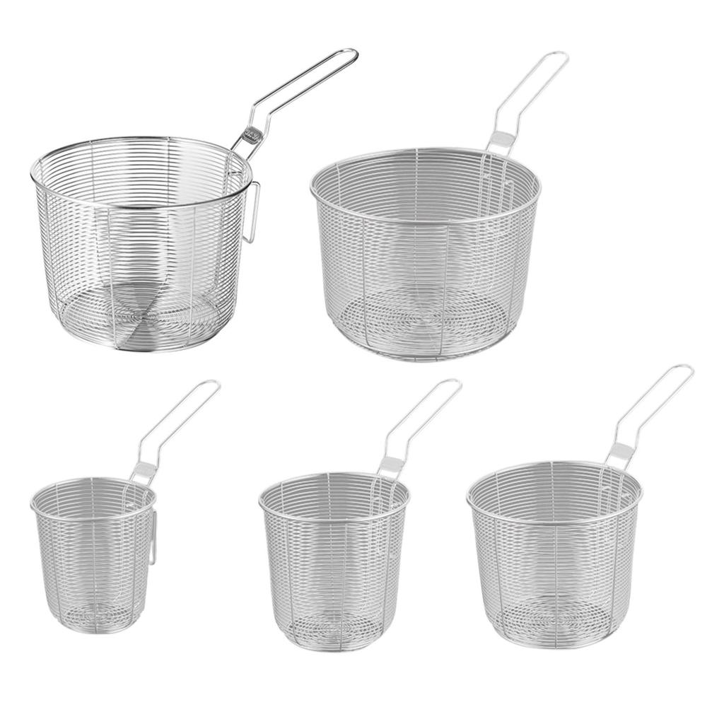 Frying Basket with Handle Chips Mini Frying Basket Strainer Mesh French Chip Frying Serving Basket for Dumplings