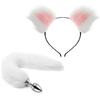 Bandeau Mignon Oreilles de Chat pour Femme Costume de Fête Anime avec Queue Bouchon en Métal Ensemble Cosplay Sexy