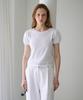 DEHEVE Label Point Puff T-Shirt [White]