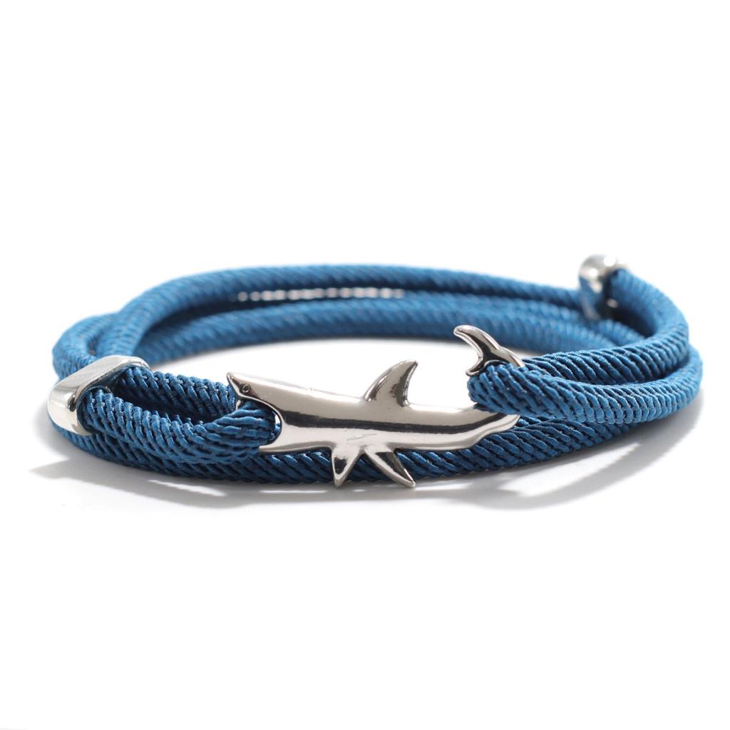 Sea Animal Shark Bracelet Men Women Multilayer Adjustable Survival Braclet Beach Jewelry Gift For Lover Good Luck Red Braslet