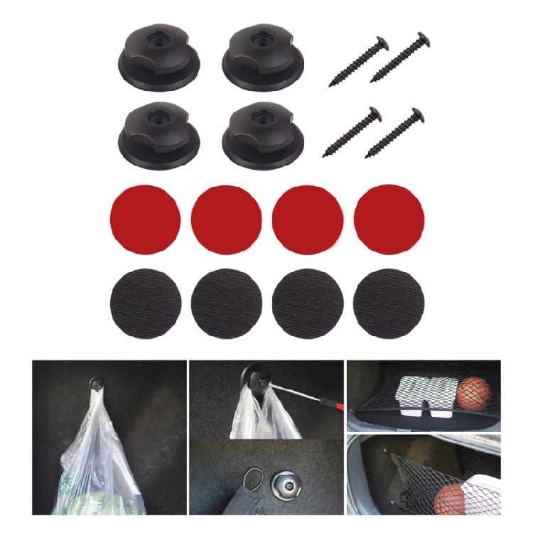 4Pcs Auto Rear Trunk Mount Hook Car Cargo Trunk Hook Car Interior Organizer Accessories Car Cargo Net Hook Hardware Kit