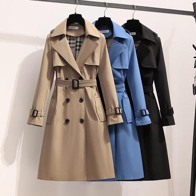 Women's Spring and Autumn Loose Casual Fashion Style Long Sleeve Lapel Jacket Windbreaker Coat