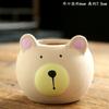 4pc Set Creative Cartoon Succulent Pot Cute Flower Pot with Cat and Dog Shaped Ceramic Basin Desktop Ornaments Home Decoration