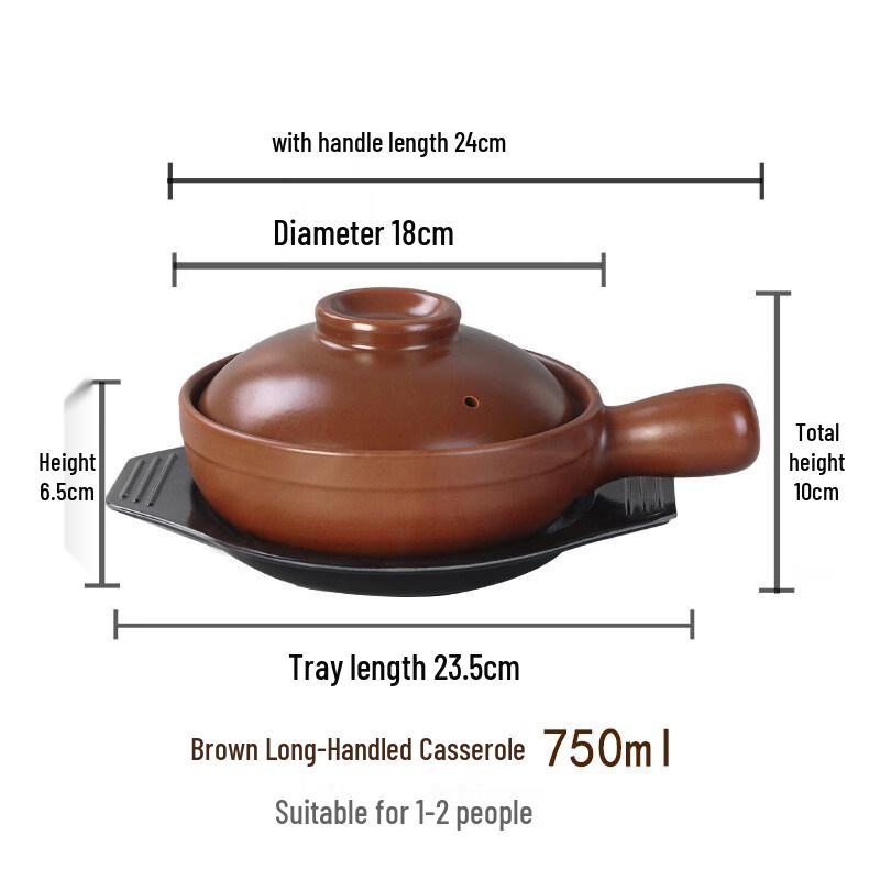 

Heat-Resistant Ceramic Clay Pot with Handle