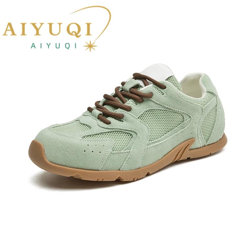 

Fashion Women Sneakers Spring Summer 2025 New Genuine Leather Retro Fashion Casual Flats Women Lace-up German Training Shoes Women 43 синий