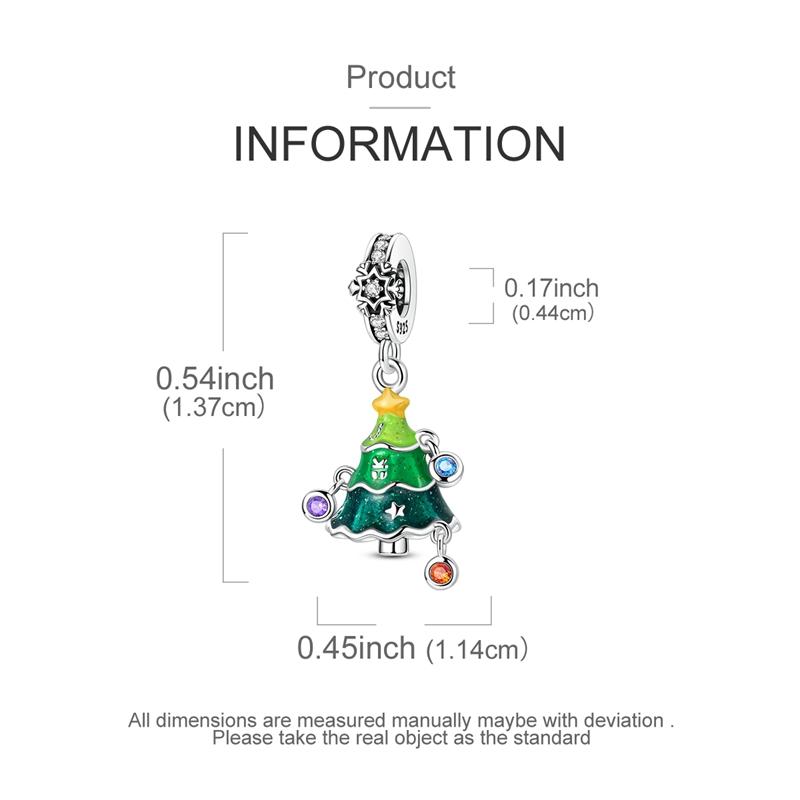 Charms Copper Colorful And Shiny Christmas Tree Pendants Fit Charms Plata Original Bracelet Beads Women Jewellery Making