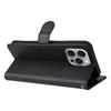 For iPhone 16 Pro Max Case Solid Color Leather Mobile Cover Wallet Stand with Strap