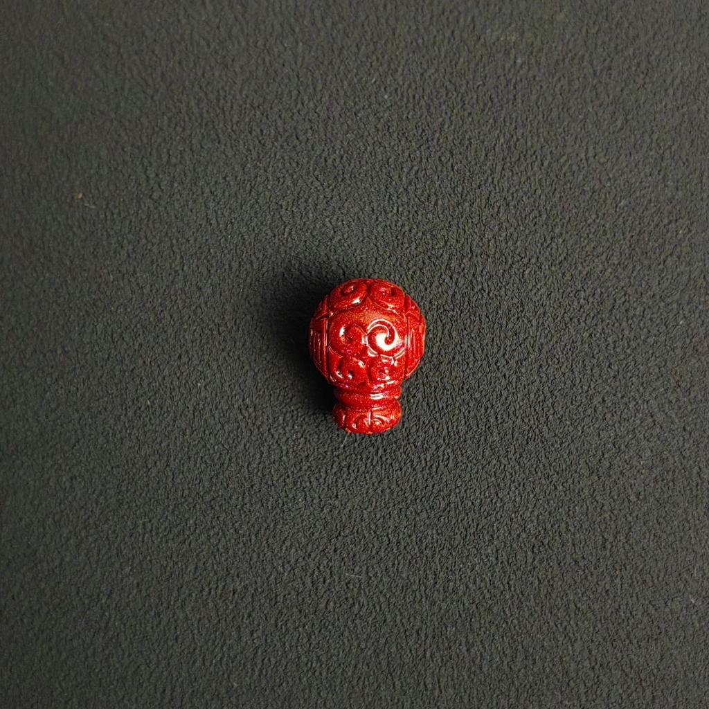 Purpurite Cloud Three-Way Spacer Beads - Handmade Ethnic Cinnabar Loose Beads for DIY Bracelet Accessories
