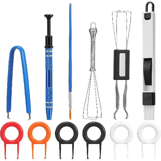 Frienda 12 шт. Наборы смазки для переключателей клавиатуры, съемники, инструменты для снятия колпачков клавиш, открыватель механических переключателей для снятия, установки, чистки механической клавиатуры