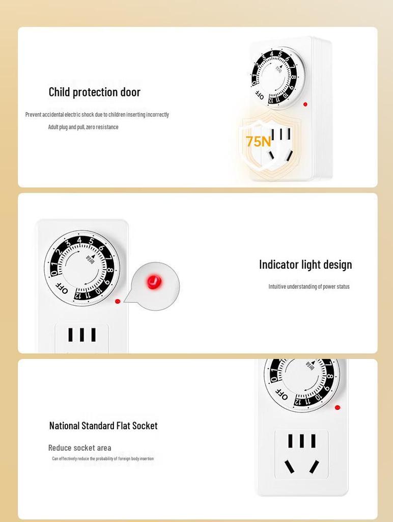 BIAZI Automatic Power-Off Timer Socket for Electric Vehicles