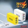 160W USB C Multi Ports Desktop Charging Head EU/US Plug 3USB+4Type-C 7 Ports Fast Charger For Xiaomi 15 iPhone 15 Samsung Huawei