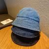 Women's bucket hat, Korean style, trendy and versatile, Japanese style, summer thin washable denim sun protection hat