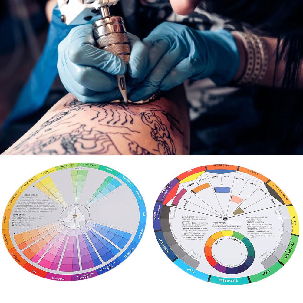 

2pcs Tattoo Color Wheel Pigment Color Wheel Mixing Guide Tattoo Accessory