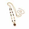 Female Fashion Freshwater Pearl 18k Gold-plated Zircon Tiger Eye Stone Necklace Low MOQ Brown Jewelry for Women Causal Daily
