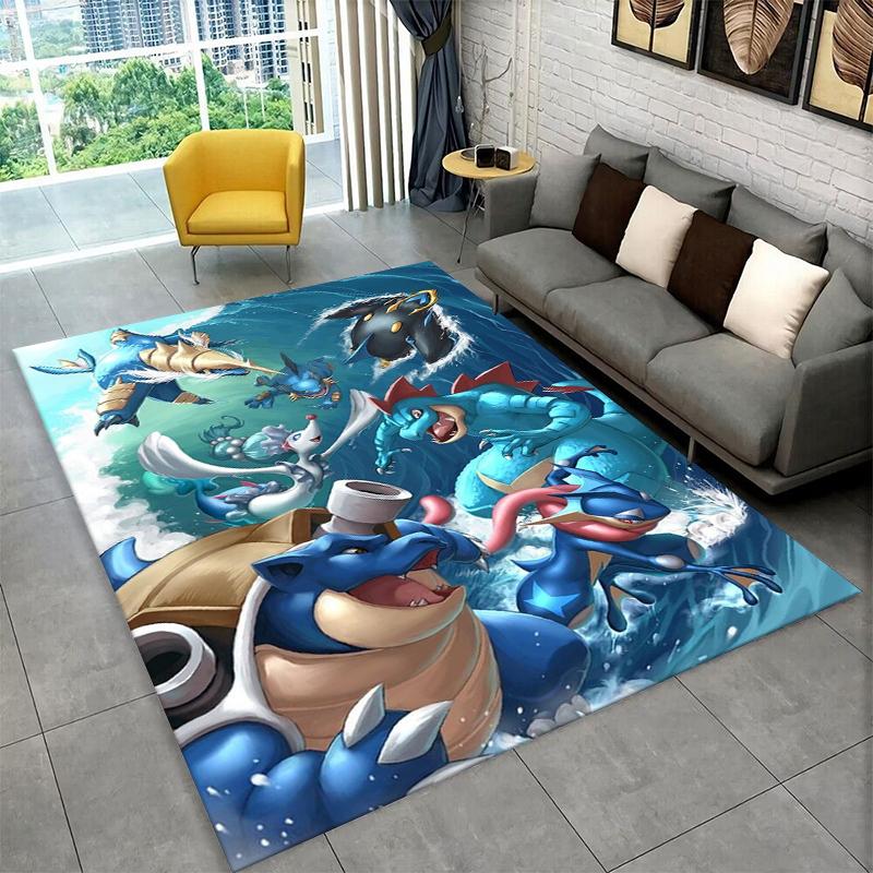 Cute Pokemon PIkachu Cartoon Carpet Rug for Playroom Bedroom Living Room Sofa Home Decor,kid Game Area Rug Non-slip Floor Mat
