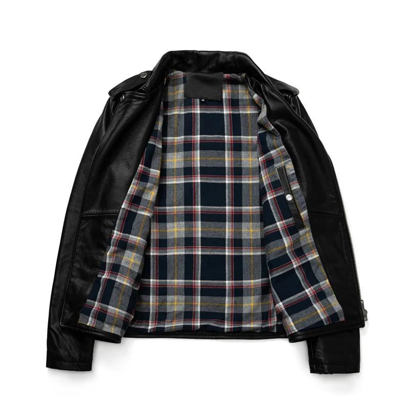 Giacca in vera pelle di vacchetta di taglia cinese da uomo, cappotto in pelle, abbigliamento da motociclista, abbigliamento da equitazione, giacca in pelle da motociclista alla moda autunnale da uomo