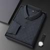 New Men'S Business Casual Long Sleeved Shirt Solid Color Polo Shirt Fashionable Breathable Comfortable Versatile Top