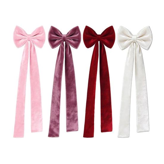 Chair Sash Bow Reusable Chair Back Velvet Bow Universal Wedding Events Banquet Anniversary Bridal Banquet Party Dining Chair Cover Decoration