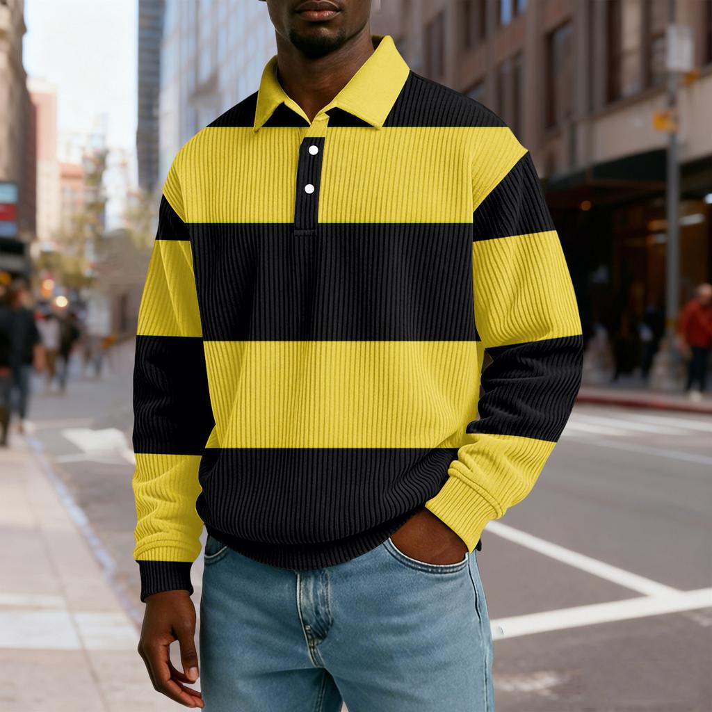 Ανδρικό Casual Χαλαρό, εφαρμοστό Τοπ Κουμπιά, Κολάρο με Κούμπωμα Μακριά Μανίκια