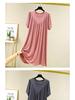 Women's Plus Size A-line Loose Modal Summer Dress with Pleated Hem