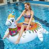 Aufblasbarer Alpaka Reittier Schwimmring PVC Gras Schlamm Weißes Pferd Wasser Schwimmend Lustiges Reittier Grenzüberschreitender Lagerbestand
