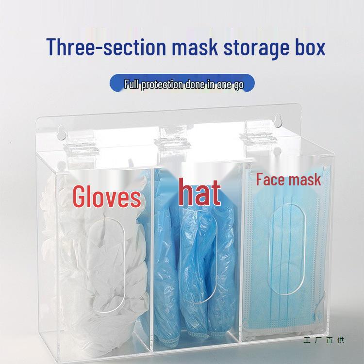 Punch-Free Wall-Mounted Acrylic Storage Box for Hats, Shoes, Gloves, and Masks