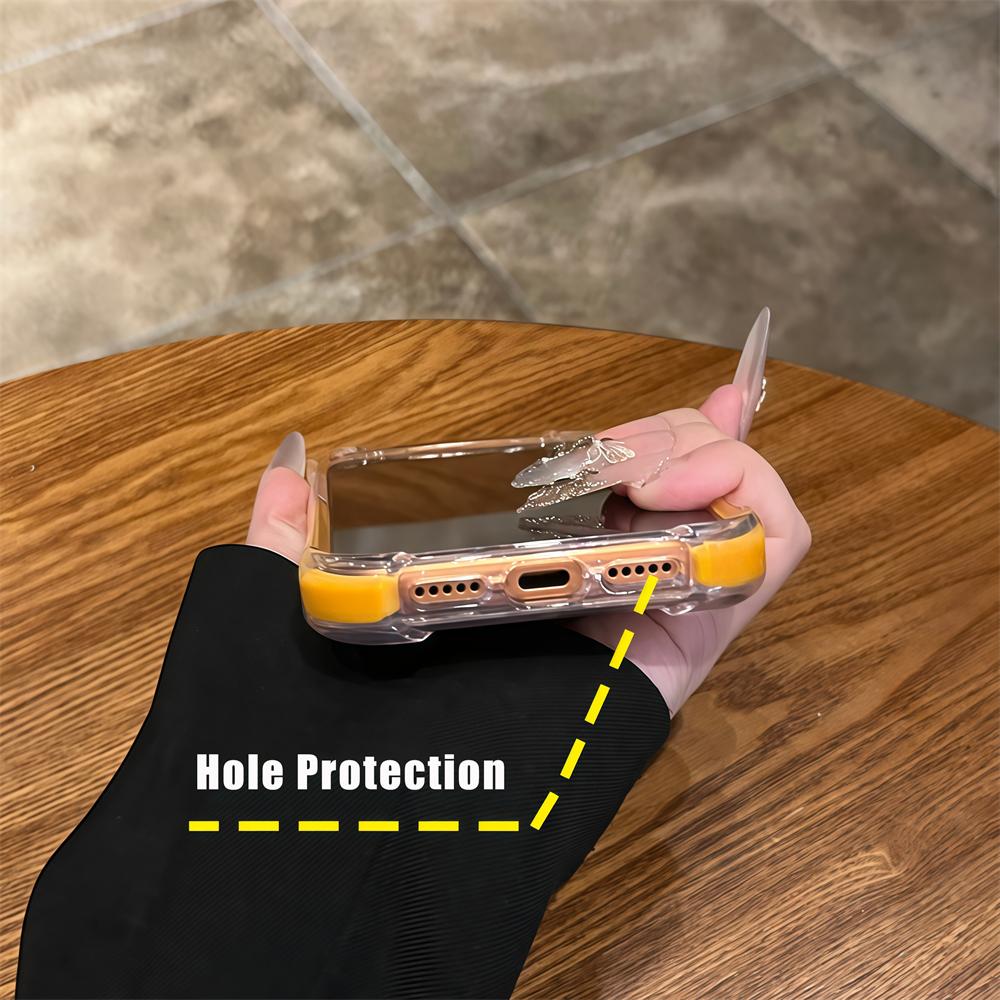 Four Corners Airbags Shockproof Acrylic Clear Case for iPhone 17 Air 16 15 14 Pro Max Clash Contrast Color Transparent Cover