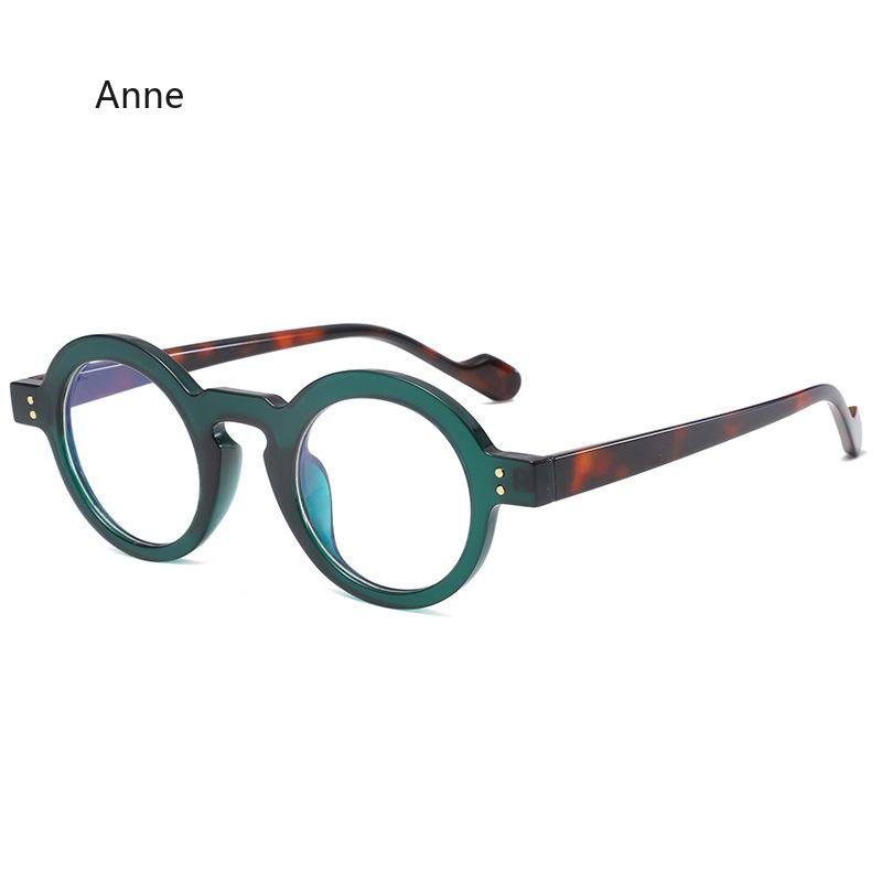 New Round Glasses Frame Women Men Small Frames Computer Optical Eyeglasses Vintage  Designer Leopard Black Glass Clear Lens