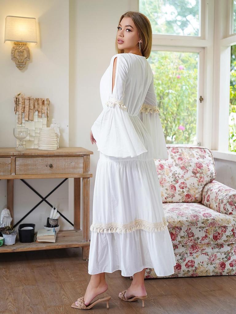 2025 Middle Eastern Arabian Long Sleeve V-Neck Casual Dress