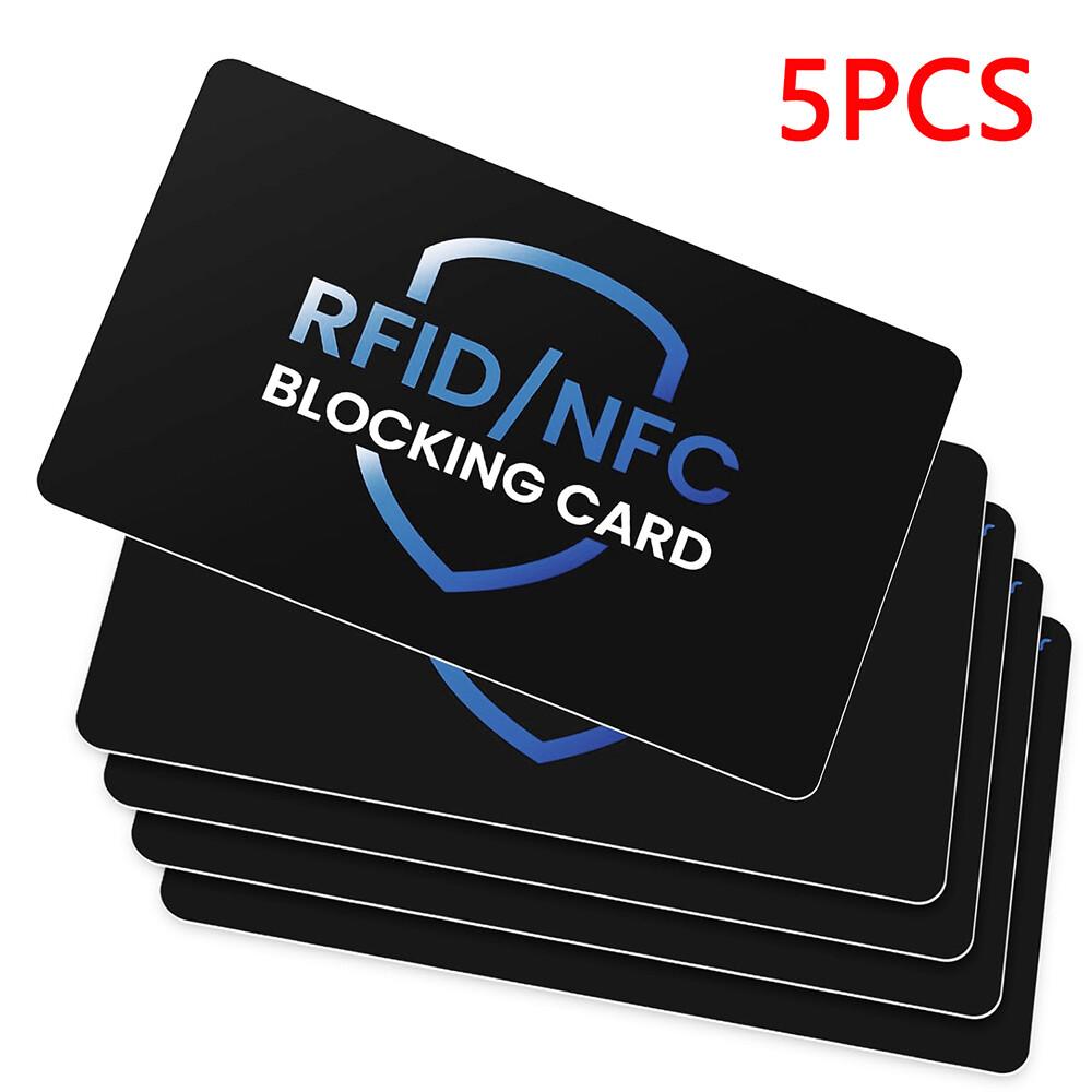 RFID Blocking Card 5 Pack Bank Debit Credit Card Protector Anti-Theft Contactless NFC Blocker Entire Wallet Protection