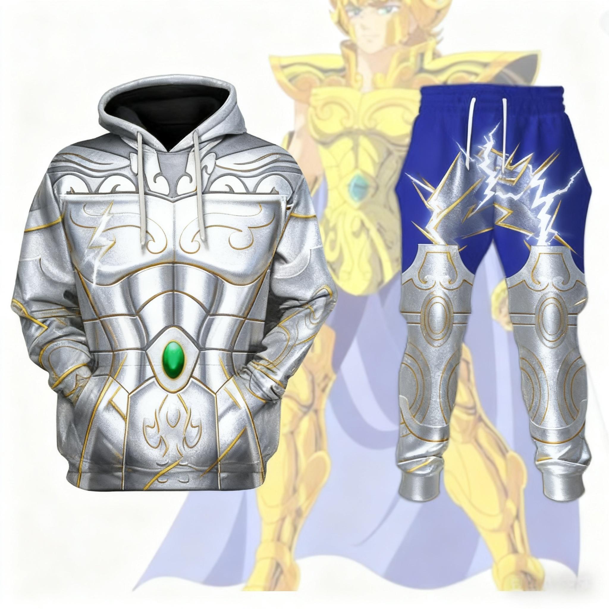 

Popular Cosplay Anime Saint Seiya printed hoodies pants sets 3D Street Harajuku Tracksuit sets Men s Sports jogging Set 6XL