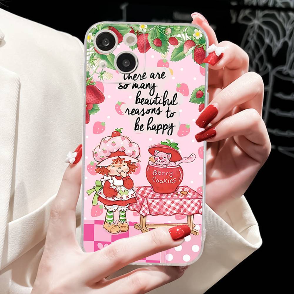 S-Strawberry Cartoon S-Shortcake Girl Case For Iphone 17 16 15 Pro Max 11 12 13 14 Pro Plus Phone Cover