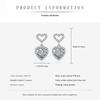 Diamond Earrings for Women High Carbon Diamond Simulation Yellow Diamond 8 * 8 Heart Earrings Jewelry for Her Birthday Christmas Gift