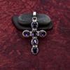 Awesome Amethyst Cross Shape Gemstone Pendant: 925 Sterling Silver Handmade Pendant Necklace Jewelry