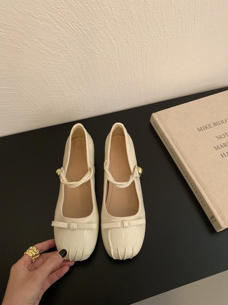 Inner height increase silver Mary Jane single shoes women's shoes bow with skirt shoes