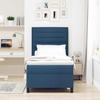 Box Spring Bed with Mattress and Headboard Blue 100 x 200 cm Fabric