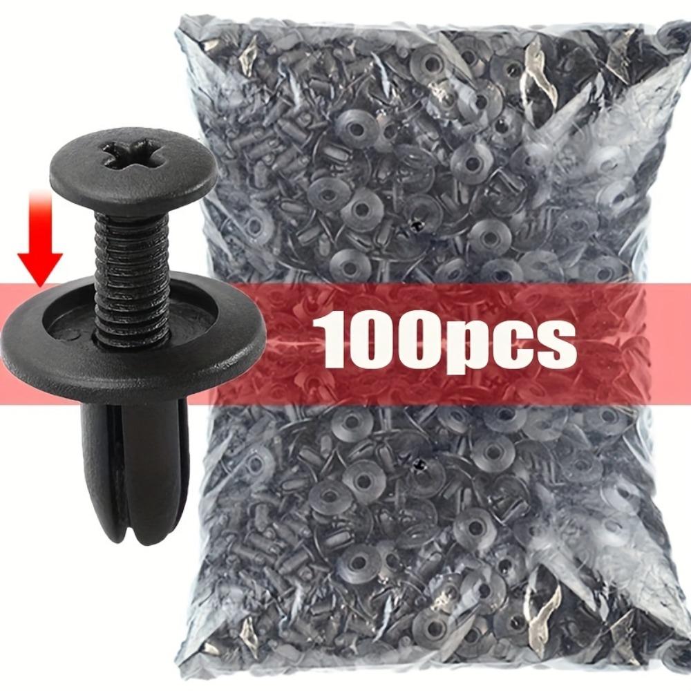 

Universal 8mm black plastic car clips 100 pcs ideal for fender bumper trim assembly and maintenance work