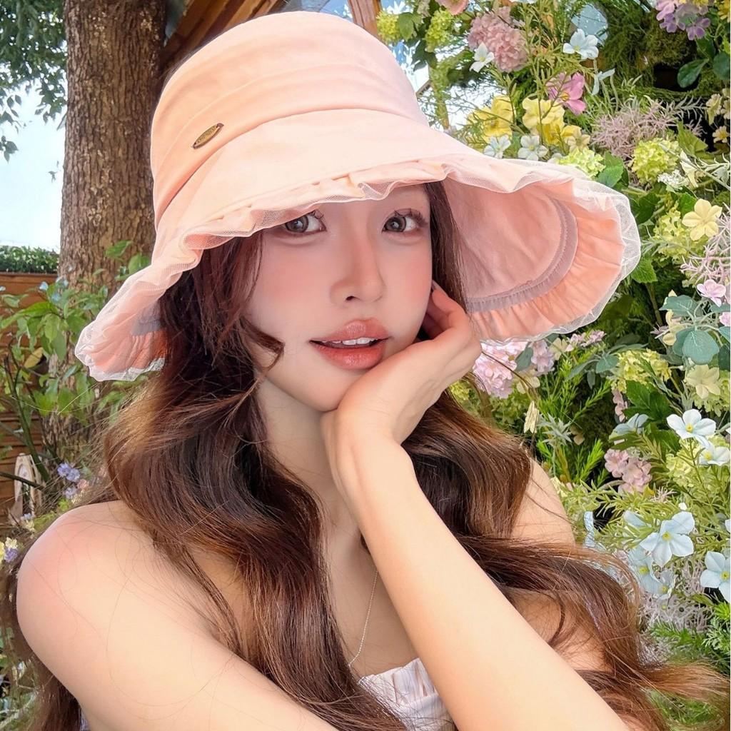 Sun Protection Fedora Hat With Large Brim For Women Summer Beach Sunshade Cap