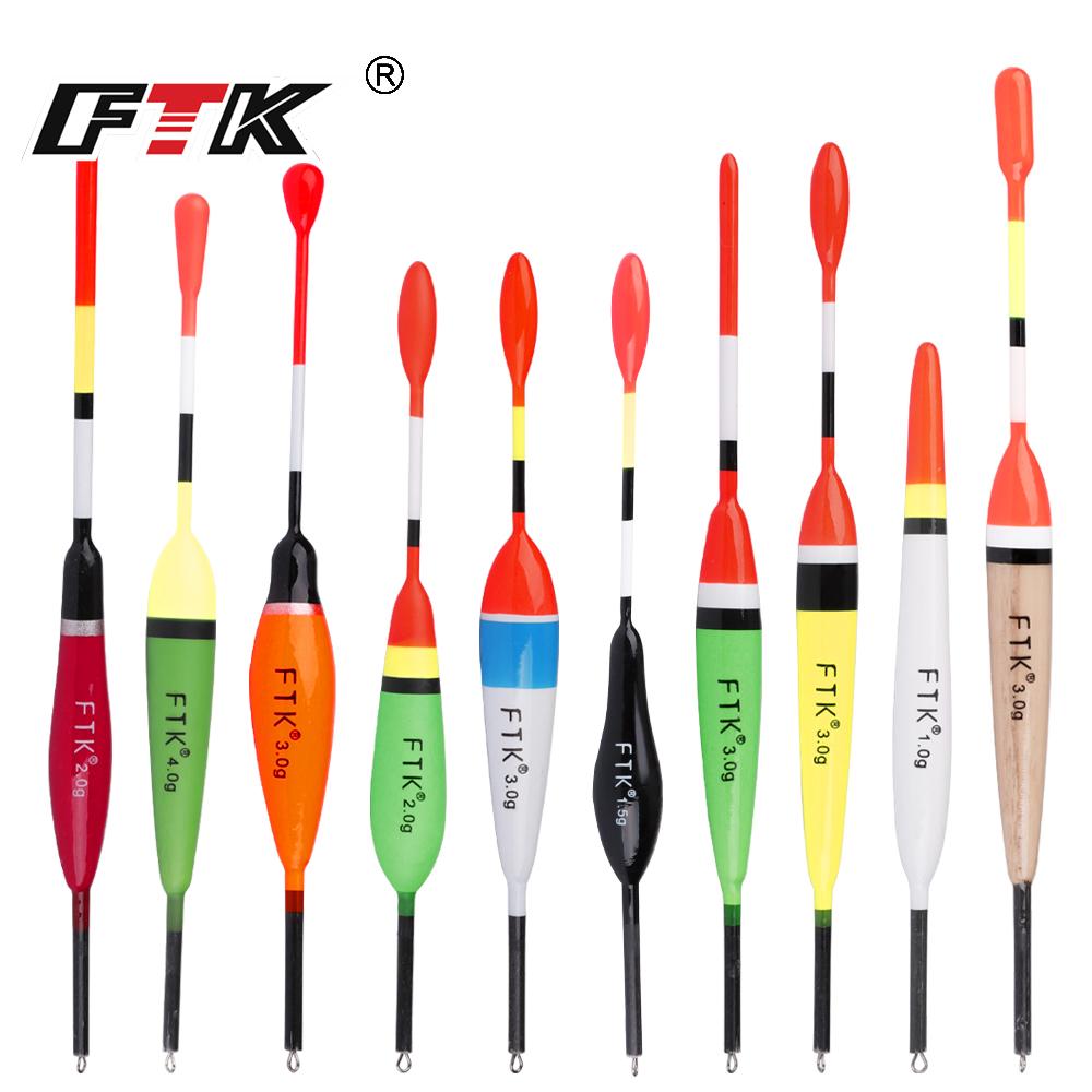 FTK Fishing Floats 10pcs Buoy Bobber Floats Fluctuate Mix Size Color Float Buoy for Fishing Accessories