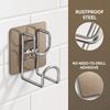 6 PCS Stainless Steel Self Adhesive Hook Hole Free Installation Basin Hanger  Home Supply