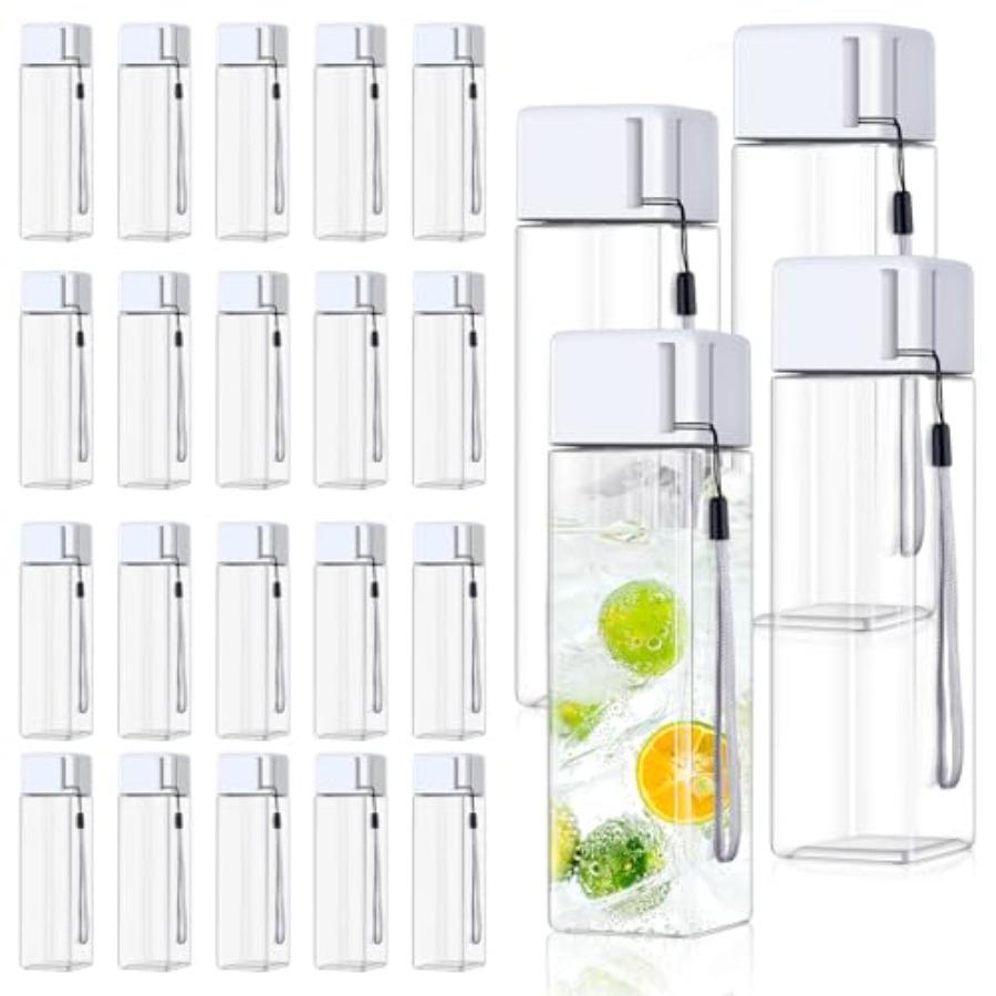 

24Pcs Water Bottles Bulk 17 Oz Reusable Plastic Water Bottle Spill Proof Clear White Gym Sports Large Drink Bottle for Adult Le United States