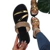 Large Size One-word Cool Slippers Women's Fashion Rhinestone Outdoor Breathable Rhinestone Casual Sandals