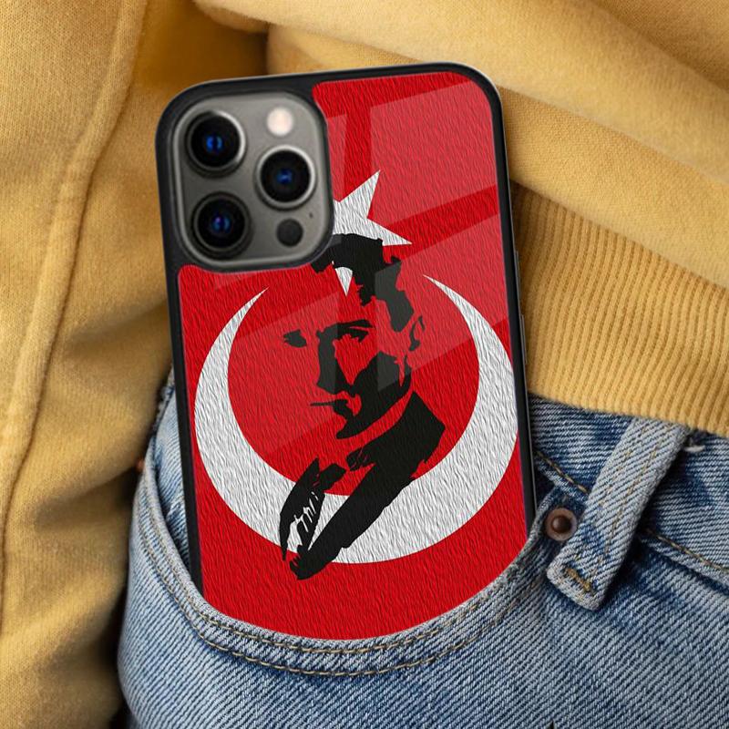 Turkei Turkey Ataturk Flag Banner Soft Phone Case for iPhone 17 Air 16e Pro max 15 Pro 13 14 Plus 11 12 MagSafe Magnetic Coque