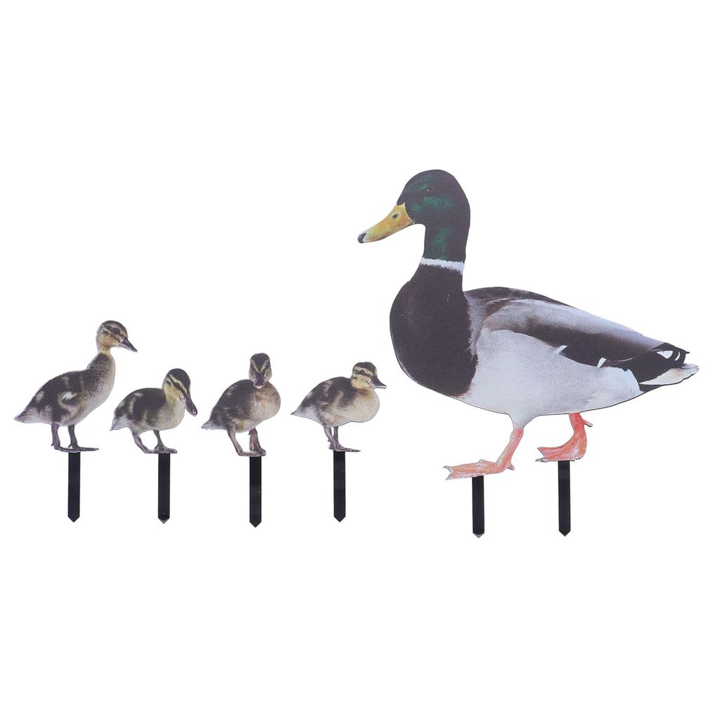 Duck Garden Stakes Realistic Duck Family Statue Decorative Acrylic Duck Family Yard Stakes Sign for Outdoor Garden
