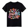 Cool Moms Club Retro Floral T-Shirt, Groovy Mom Life Graphic Tee for Women