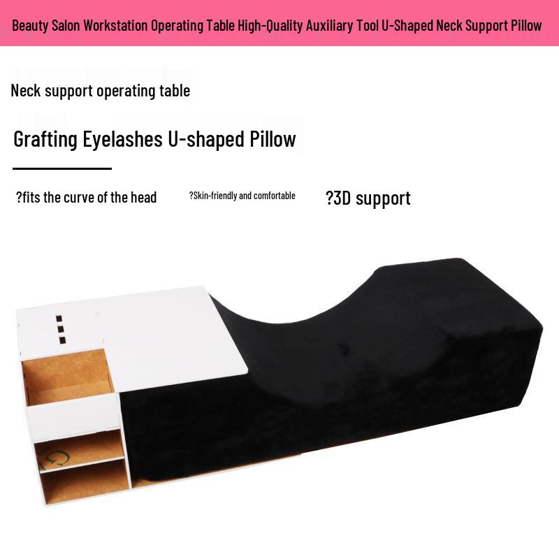 Oreiller de soutien de cou en forme de U pour extension de cils et présentoir auxiliaire