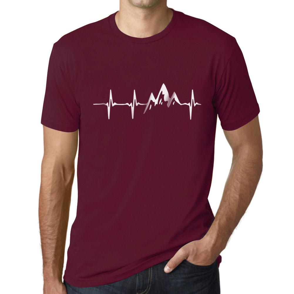 Ultrabasic Homme T-shirt Graphique Rythme Cardiaque De Montagne