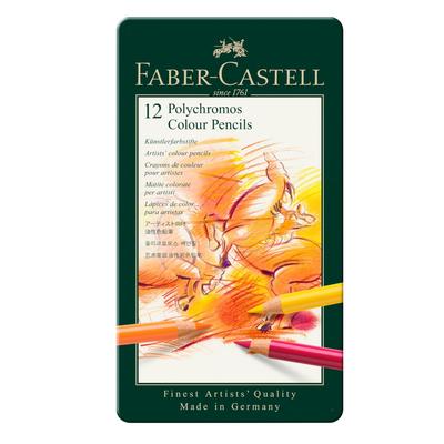 Polychromos Colored 12 Tin 110012 Japanese Faber-Castell Pencils, Colors, [Genuine Product]