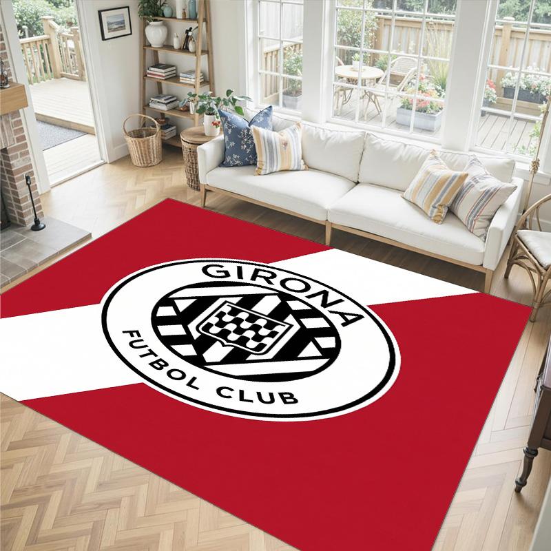 Girona FC Design Crystal Velvet Carpet Cozy Non?Slip Printed Rug For Bedroom Living Room Entrance