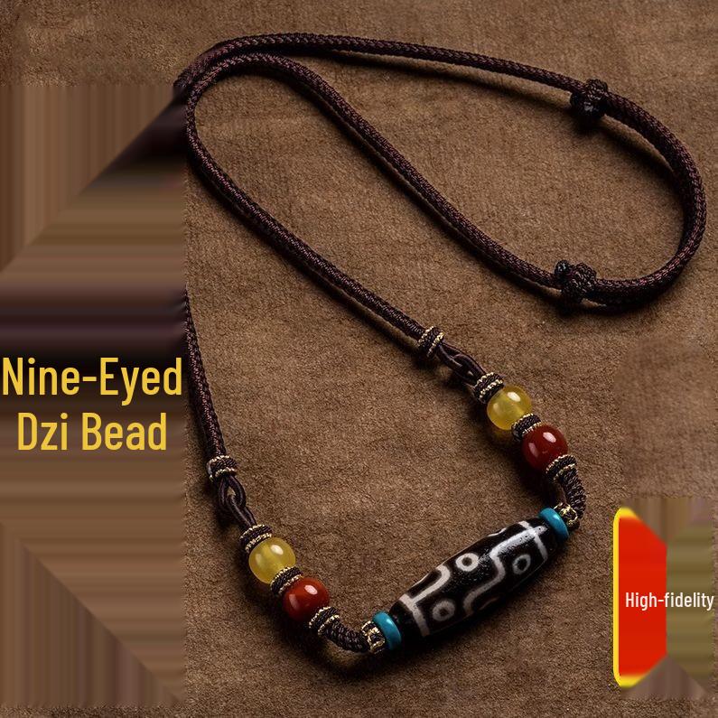 

Тибетский бусина Дзи с девятью глазами, ретро этническое ожерелье